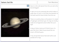 Screenshot from 'The gas giants' activity